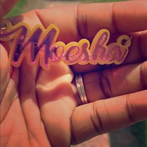 Acrylic nameplate necklace